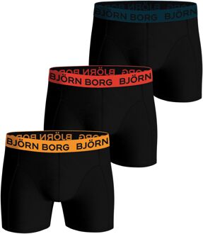 Björn Borg Björn Borg Cotton Stretch Boxershorts Heren (3-pack) zwart - oranje - rood - blauw - L