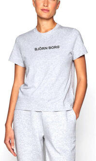 Björn Borg Björn borg dames regular tee fanno sport t-shirt – melange Grijs - 36