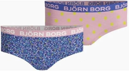Björn Borg Björn borg meisjes hipster 2-pack – katoen – stippen & bloemen - maat 146/152 Veelkleurig