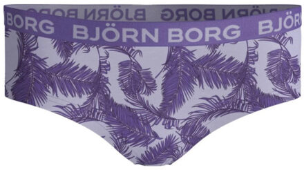 Björn Borg Björn borg meisjes hipster 2-pack – panterprint & bladeren – stretch katoen - maat 170 Paars