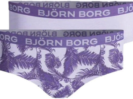 Björn Borg Björn borg meisjes hipster 2-pack – zacht katoen – & palmprint Paars - 170