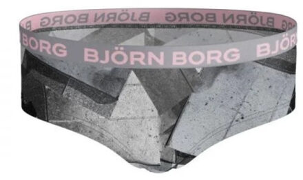 Björn Borg Björn borg meisjes hipster 2-pack – zacht katoen – roze & grijze geo - maat 158/164 Veelkleurig