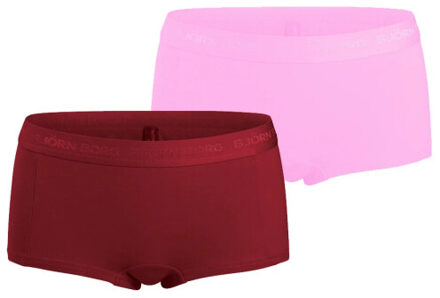 Björn Borg Björn borg meisjes minishorts 2-pack – zacht katoen – bordeaux & licht Rood - 98/104