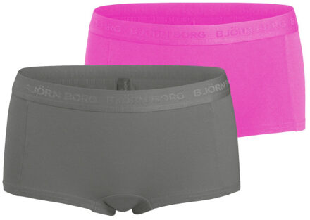 Björn Borg Björn borg meisjes minishorts 2-pack – zacht katoen – & felroze - maat 110/116 Grijs