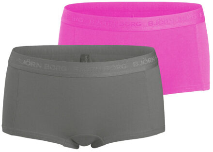 Björn Borg Björn borg meisjes minishorts 2-pack – zacht katoen – & felroze - maat 98/104 Grijs