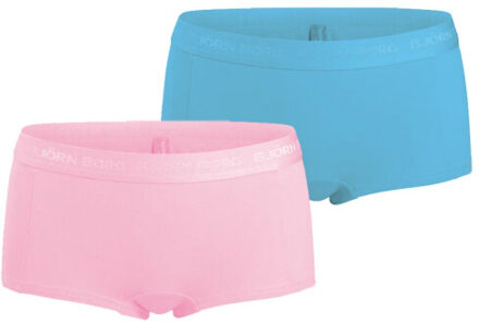 Björn Borg Björn borg meisjes minishorts 2-pack – zacht katoen – lichtroze & licht Blauw - 98/104