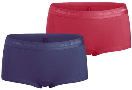 Björn Borg Björn borg meisjes minishorts 2-pack – zacht katoen – rood & donker - maat 98/104 Blauw