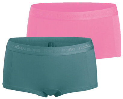 Björn Borg Björn borg meisjes minishorts 2-pack – zacht katoen – roze & Groen - 98/104