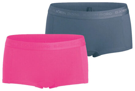 Björn Borg Björn borg meisjes minishorts 2-pack – zacht katoen – roze & - maat 98/104 Grijs