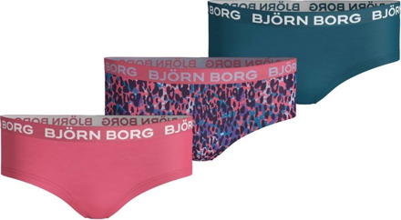 Björn Borg Bjorn Borg - 3-Pack Leopard Hipster Blauw Roze - 146