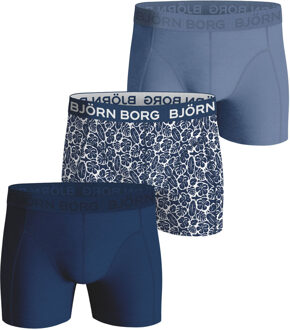 Björn Borg Bjorn Borg boxershorts 3-pack blue cotton stretch Blauw - L