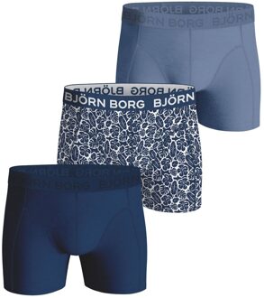 Björn Borg Bjorn Borg boxershorts 3-pack blue cotton stretch Blauw - M