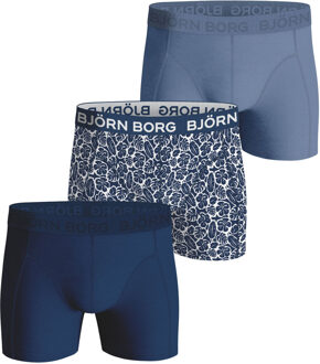 Björn Borg Bjorn Borg boxershorts 3-pack blue cotton stretch Blauw - XL