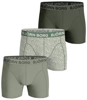 Björn Borg Bjorn Borg boxershorts 3-pack cotton stretch Khaki Groen - L