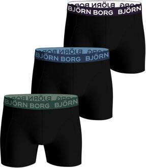 Björn Borg Bjorn Borg boxershorts 3-pack cotton stretch zwart met gekleurde logoband - XL