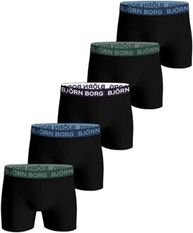 Björn Borg Bjorn Borg boxershorts 5-pack cotton stretch zwart met gekleurde logo band - XXL