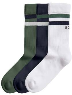 Björn Borg Bjorn Borg Core Crew Sokken Senior (3-pack) wit - donkerblauw - donkergroen - 36-40