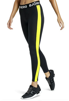 Björn Borg Bjorn Borg LA Stripe dames tight - performance - zwart / geel - maat M