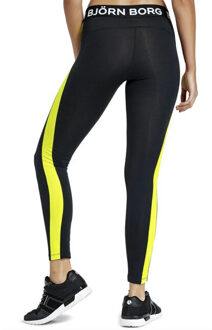 Björn Borg Bjorn Borg LA Stripe dames tight - performance - zwart / geel - maat S