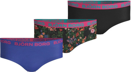 Björn Borg Bjorn Borg Mystic flower meisjes hipster - 3pack - zwart - maat 110