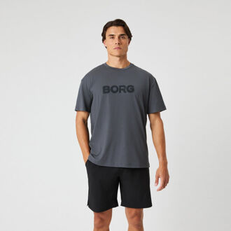 Björn Borg Borg Gym Oversized T-shirt Heren-Donkergrijs - S