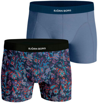 Björn Borg Boxershort Premium Cotton 2-pack blue-print Blauw - L