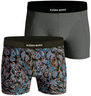 Björn Borg Boxershort Premium Cotton 2-pack khaki-print Groen - M