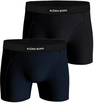 Björn Borg Boxershort premium cotton 2-pack zwart-blauw - L