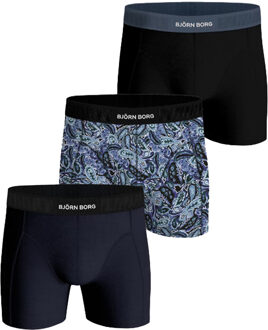 Björn Borg Boxershorts premium cotton 3-pack blauw-zwart - XL