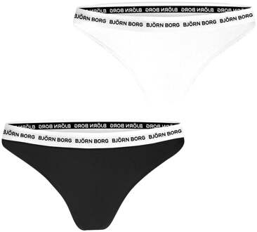 Björn Borg Core Logo String Verpakking 2 Stuks Dames zwart - M