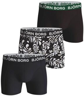 Björn Borg Cotton Stretch Boxershorts Heren (3-pack) zwart - wit - groen - L