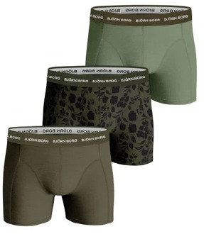 Björn Borg Essential boxershort met logoband in 3-pack Bronsgroen - S