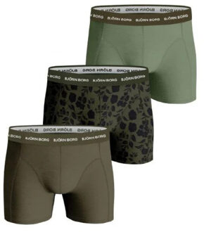 Björn Borg Essential boxershort met logoband in 3-pack Bronsgroen - S