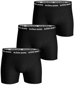 Björn Borg Heren Onderbroeken 3-Pack Boxers Solids Black - Zwart - Maat L