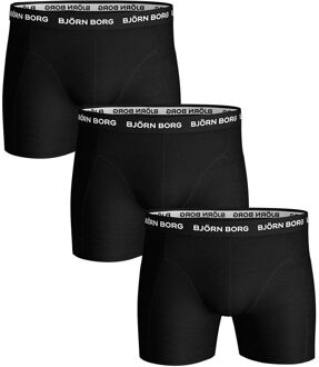 Björn Borg Heren Onderbroeken 3-Pack Boxers Solids Black - Zwart - Maat S