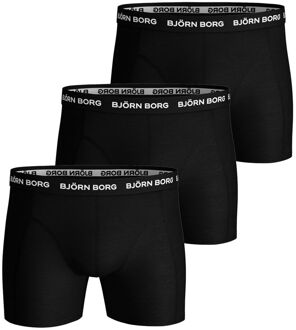 Björn Borg Heren Onderbroeken 3-Pack Boxers Solids Black - Zwart - Maat S