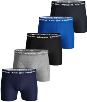 Björn Borg Heren Onderbroeken 5-Pack Boxers Blue Mix - Blauw - Maat L