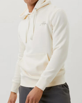 Björn Borg Hoodie met logo en kangoeroezak Creme - XL