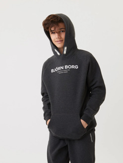 Björn Borg Hoodie met logoprint Antraciet - 134/140