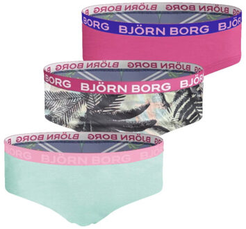 Björn Borg Meisjes hipster 3p palm leaf - maat 110/116 Groen