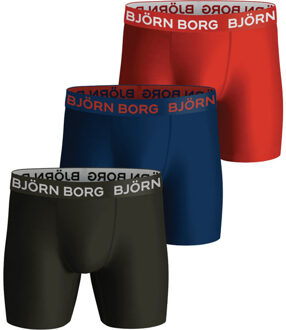 Björn Borg Performance Boxer 3-Pack Heren zwart/rood - L