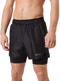 Björn Borg Running 2in1 Shorts Heren zwart