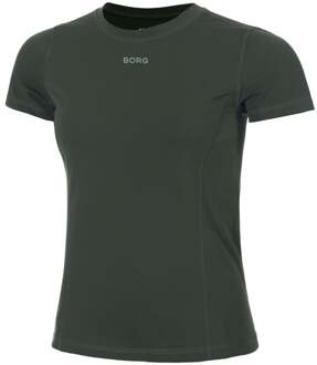 Björn Borg Sleek Slim T-shirt Dames donkergroen - M