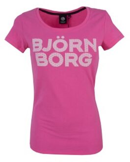 Björn Borg Sport Tamira SS Tee * Actie * Rood,Blauw - Large