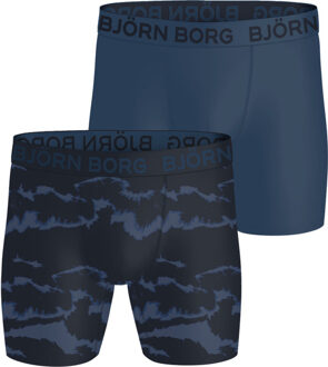 Björn Borg Sports Microfiber 2-Pack Boxer Heren zwart/blauw