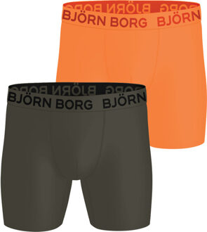 Björn Borg Sports Microfiber 2-Pack Boxer Heren zwart/oranje