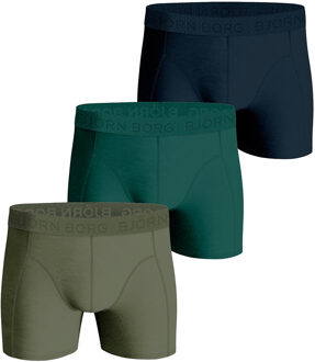 Bjorn Borg boxershorts 3-pack cotton stretch groen-blauw-khaki - XL