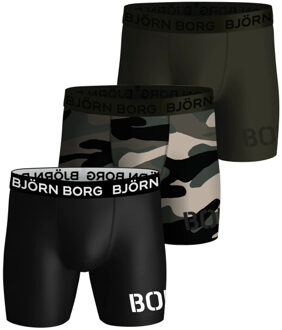Bjorn Borg Boxershorts Performance 3-pack camouflage Groen - S