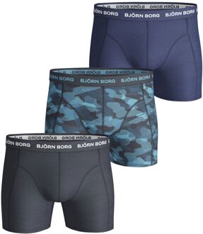 Bjorn Borg Heren Boxershorts - 3-pack - Zwart/Blauw - Maat L