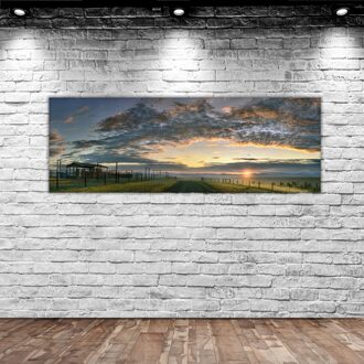 Bk Thuis Landschap Panorama Canvas Tafel 100x35cm-14 Moderne Handig Betrouwbare Decoratie Eenvoudige Nabijheid